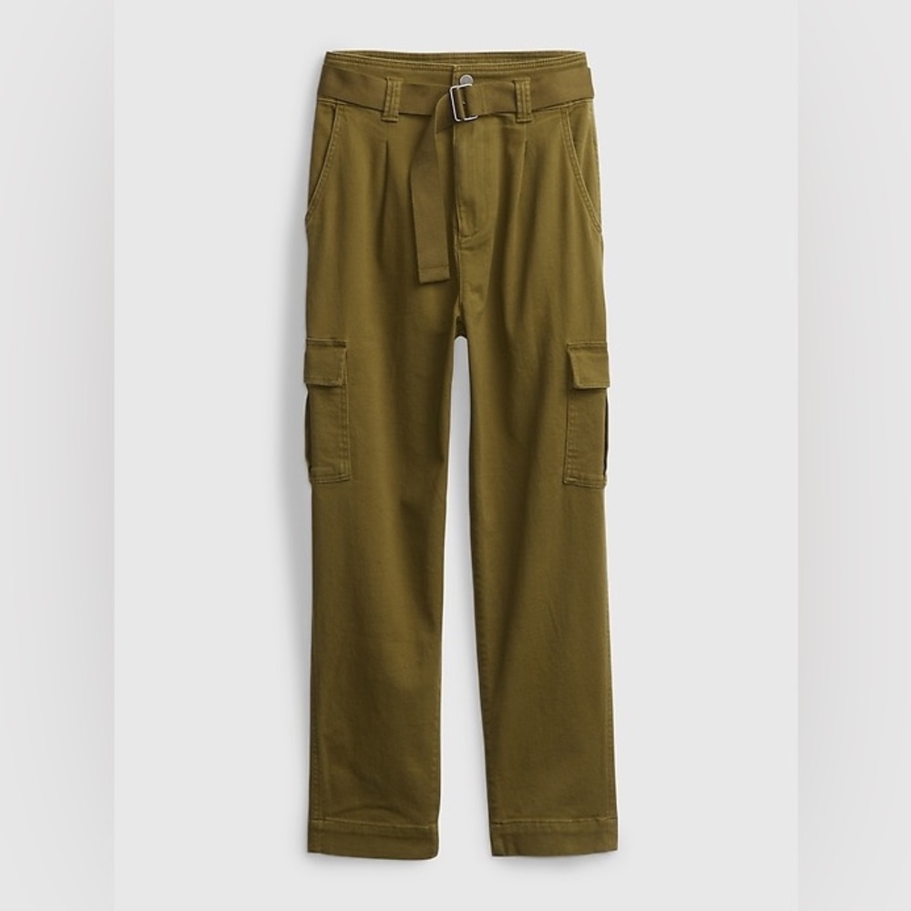 GAP High-Rise Belted Khaki Cargo Pants